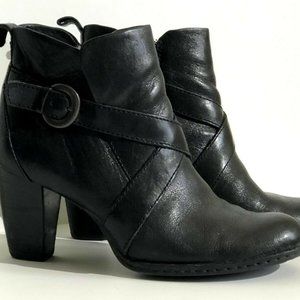 Ladies BORN Black Leather Trouser Ankle Boots 9 M